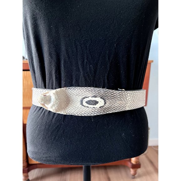 Vintage White Black Cobra Belt - Real Cobra? / Eclectic Cos Play - Picture 4 of 7